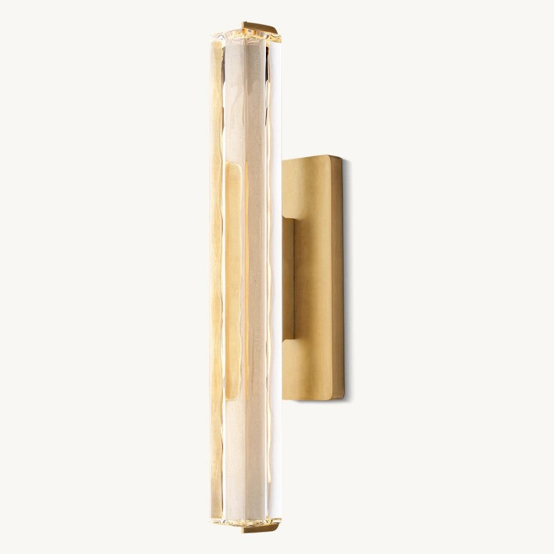 Crystal Wall Sconce Light Fixture with Brass Finish for Living Room Entryway Bedroom Hallway Dining Room Modern LED Lighting