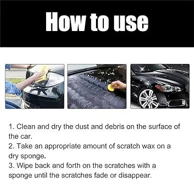 Car Scratch Remover Wax — Restores Paint Shine on Vehicles, Light to Medium Surface Damage Repair for Metal Plastic Fiberglass