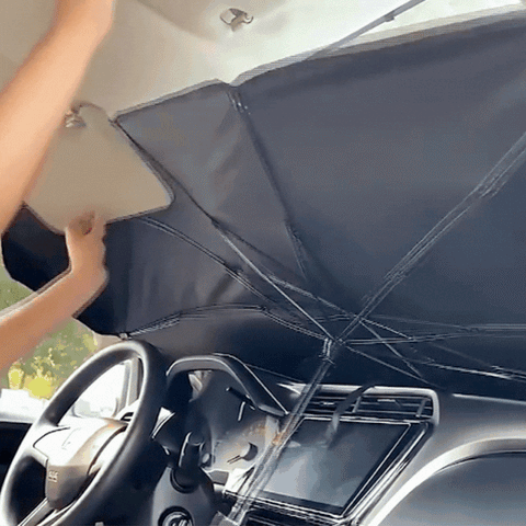 Ortekor AutoBrella | Car Windshield Sun Shade with UV Protection | Compact Design for Interior Cooling