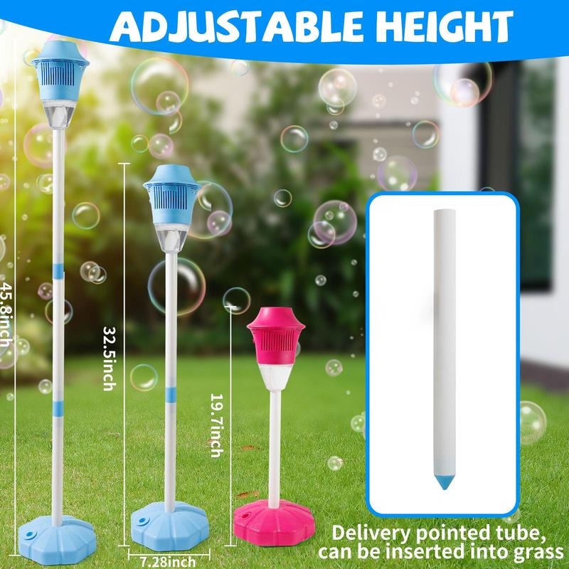 Bubble Machine for Kids, Automatic Bubble Blower with Adjustable Height Stand, Party Bubble Machine for Outdoor Fun