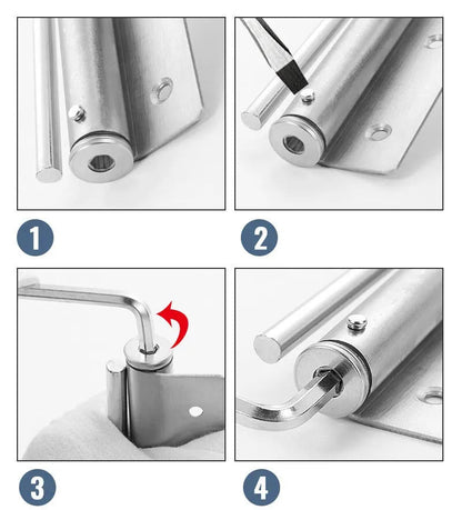 Hydraulic Door Closer for Interior Doors 7.3 Inch Silver & Black Adjustable Close Speed Left Right Mount Home Office Bedroom Hallway