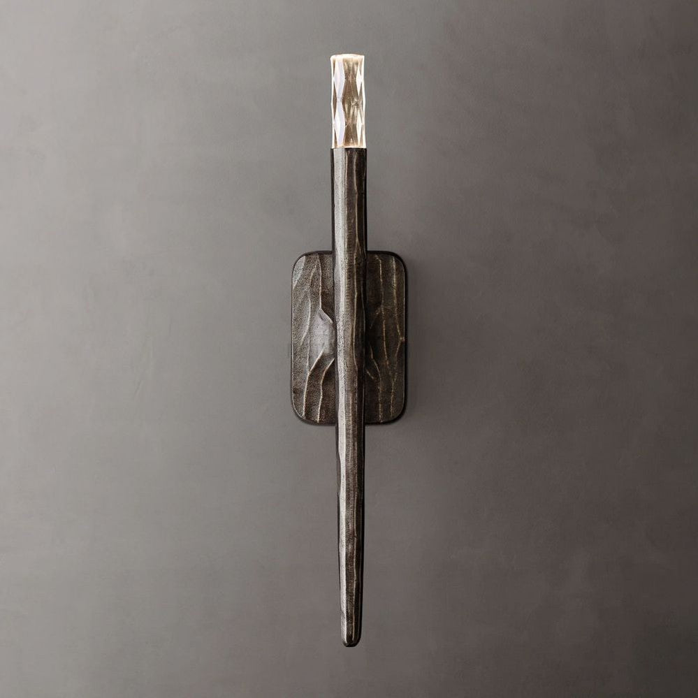 Tubular Wall Light Fixture – Forged Metal Finish – 20" or 36" Vertical Design – G9 LED Included – Bedroom Hallway Living Room Entryway