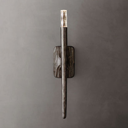 Tubular Wall Light Fixture – Forged Metal Finish – 20" or 36" Vertical Design – G9 LED Included – Bedroom Hallway Living Room Entryway