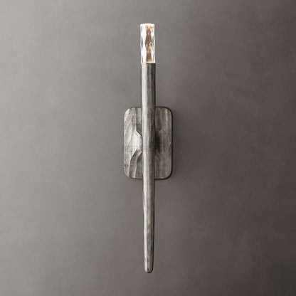 Tubular Wall Light Fixture – Forged Metal Finish – 20" or 36" Vertical Design – G9 LED Included – Bedroom Hallway Living Room Entryway