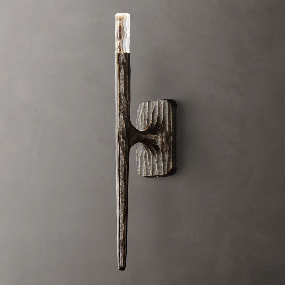 Tubular Wall Light Fixture – Forged Metal Finish – 20" or 36" Vertical Design – G9 LED Included – Bedroom Hallway Living Room Entryway