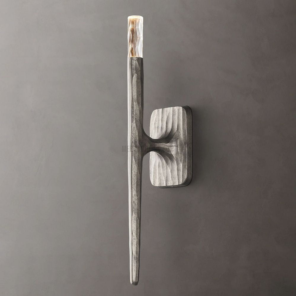 Tubular Wall Light Fixture – Forged Metal Finish – 20" or 36" Vertical Design – G9 LED Included – Bedroom Hallway Living Room Entryway