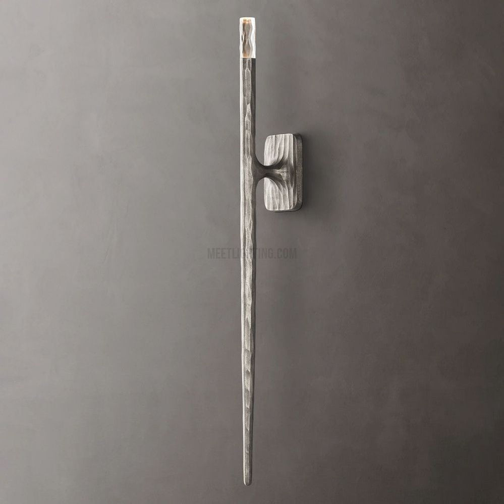 Tubular Wall Light Fixture – Forged Metal Finish – 20" or 36" Vertical Design – G9 LED Included – Bedroom Hallway Living Room Entryway