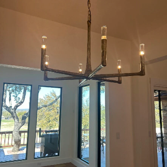 Handcrafted Metal Circle Chandelier Statement Lighting for Dining Room & Foyer 36-72 Inch
