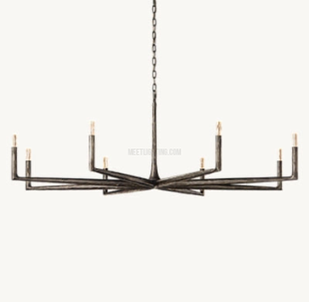 Handcrafted Metal Circle Chandelier Statement Lighting for Dining Room & Foyer 36-72 Inch