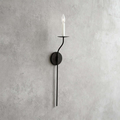 Sculptural Candelabra Sconce 29-Inch Brass or Black Metal E14 Socket Accent Fixture for Bedroom Hallway Entryway Ambient Glow Home Décor