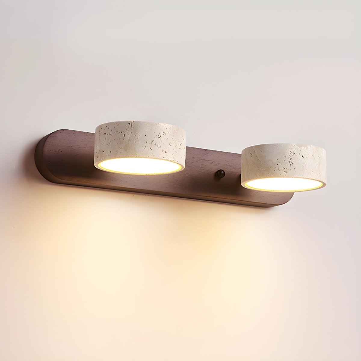 LuxeGlow - Contemporary LED Wall Light with Natural Stone and Wood