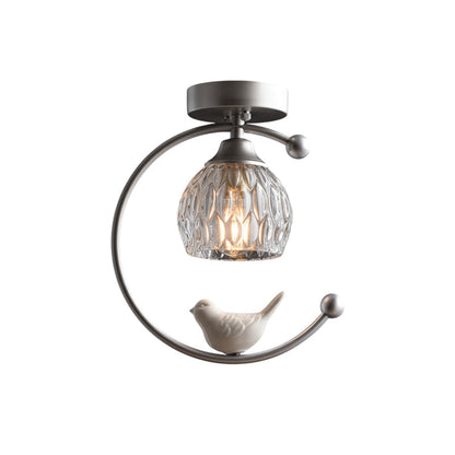 AvianGlow | Charming Elegant Ceramic Ceiling Light Fixture