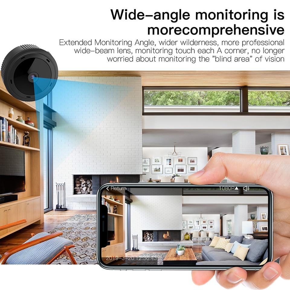 Compact WiFi Security Camera 1080P HD Night Vision Motion Detection Remote Viewing Baby Monitor Pet Cam Indoor Surveillance Home Office