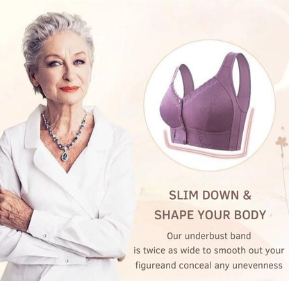 Cotton Front-Closure Wireless Support Bra for Women | Everyday Comfort Bralette with Easy Front Hook | Soft Breathable Full Coverage Bra | P