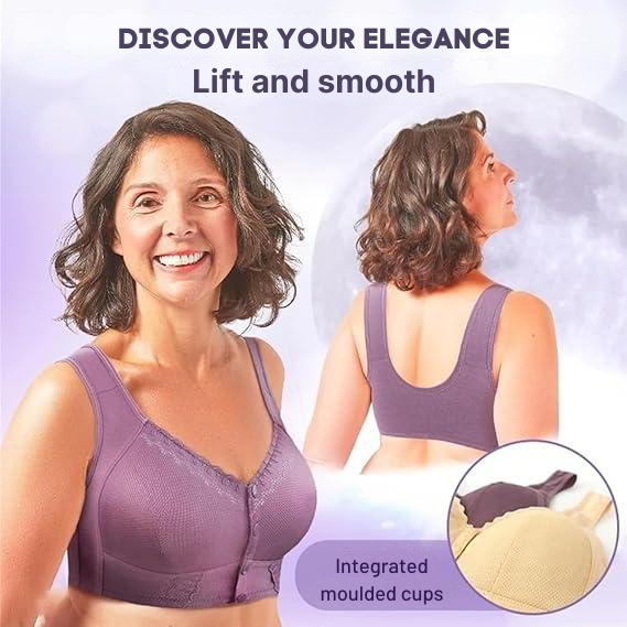 Cotton Front-Closure Wireless Support Bra for Women | Everyday Comfort Bralette with Easy Front Hook | Soft Breathable Full Coverage Bra | P