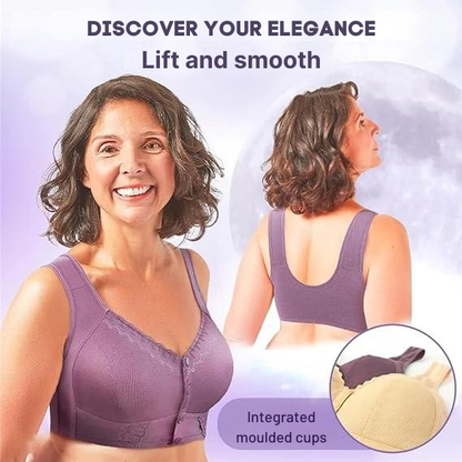 Cotton Front-Closure Wireless Support Bra for Women | Everyday Comfort Bralette with Easy Front Hook | Soft Breathable Full Coverage Bra | P