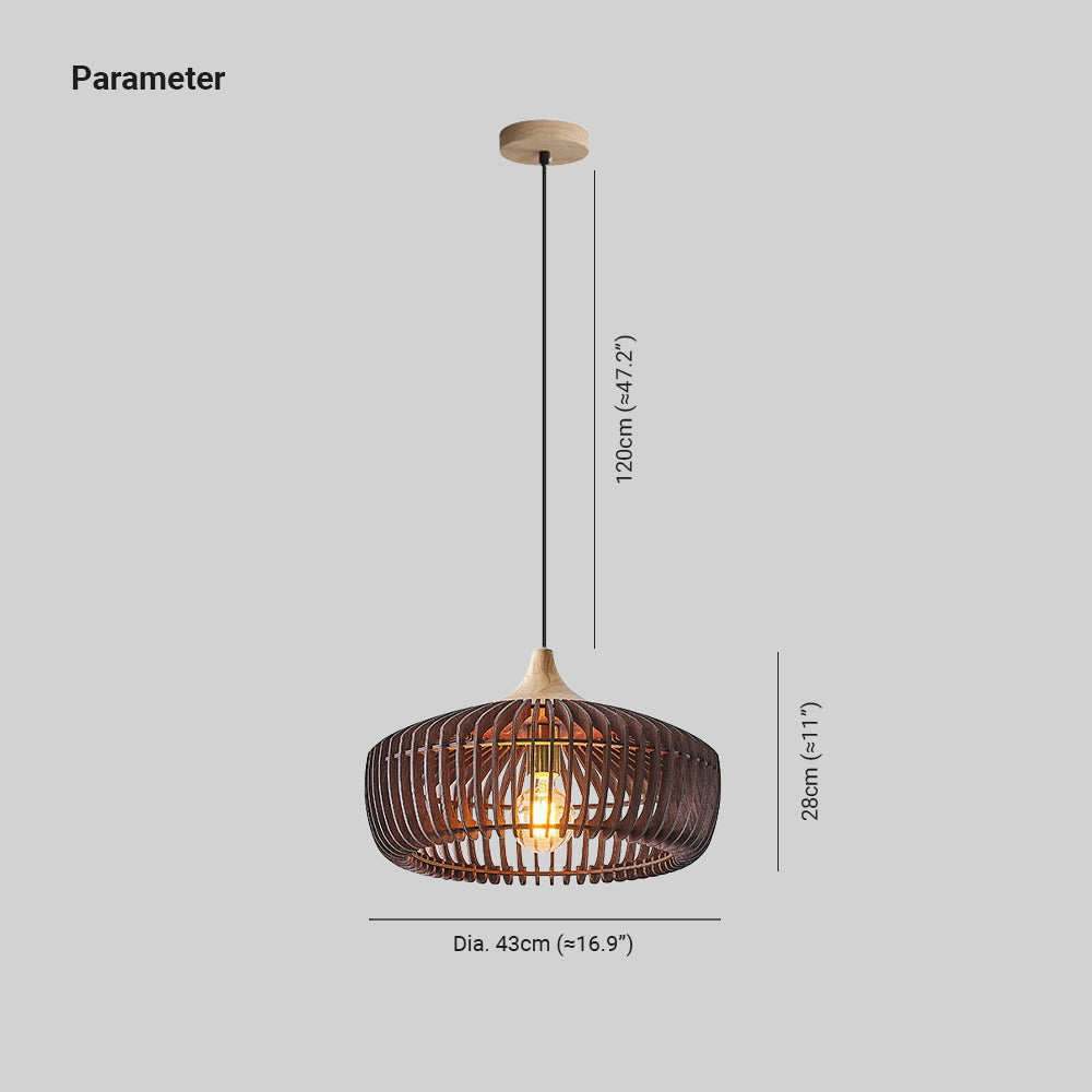 Wooden Dome Pendant Light with Slatted Shade Japanese-Inspired Nordic Design for Bedroom Living Room Dining Room