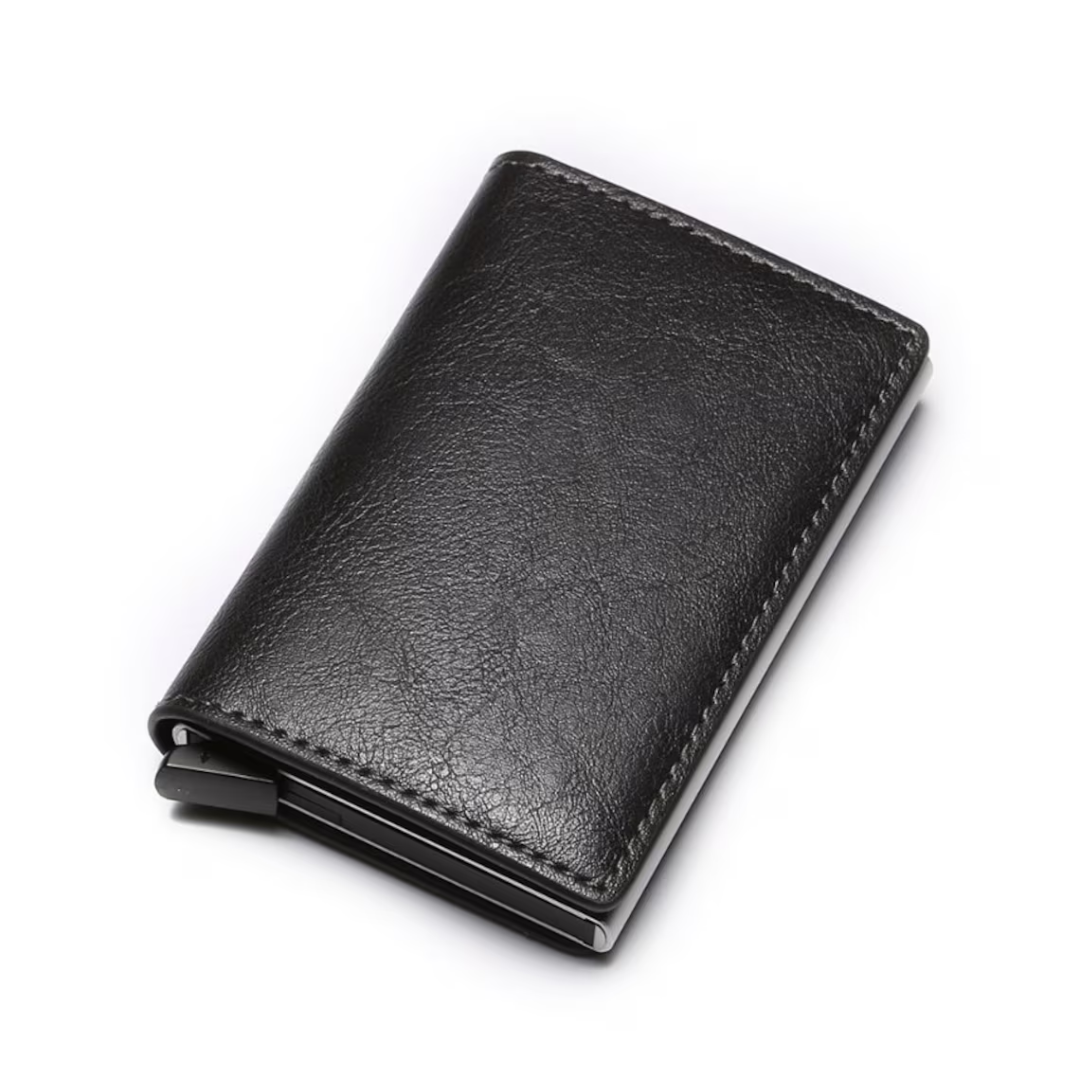 Slim Aluminum Wallet with RFID Protection & Money Clip for Cards and Cash