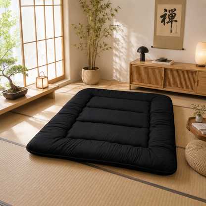 Floor Mattress Foldable 4 Inch Thick, Japanese Futon Mattress Roll Up Floor Bed, Washable Quilted Folding Mattress