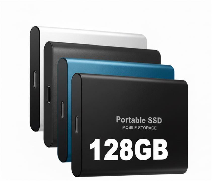 Portable External Solid State Drive 128GB – Ultra-Fast Data Transfer with Aluminum Housing for PC & Mac