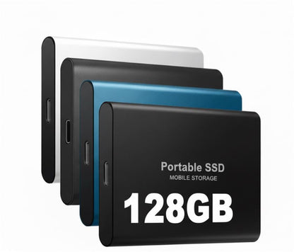 Portable SSD Drive 128GB USB 3.1 Type-C External Solid State Storage for Laptops Computers Mac PC Fast Data Transfer Backup