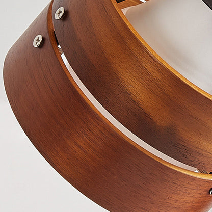 Wooden Plug-In Sconce 6×4 Inch Walnut Finish LED Compatible Accent Lighting E26 Base for Bedrooms Hallways Reading Nooks Minimalist Japanese