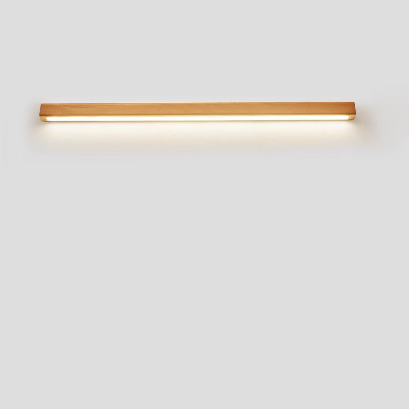 Minimalist Wooden LED Vanity Light Bar - Slim Profile Hardwired Bathroom Mirror Lighting for Modern Spaces