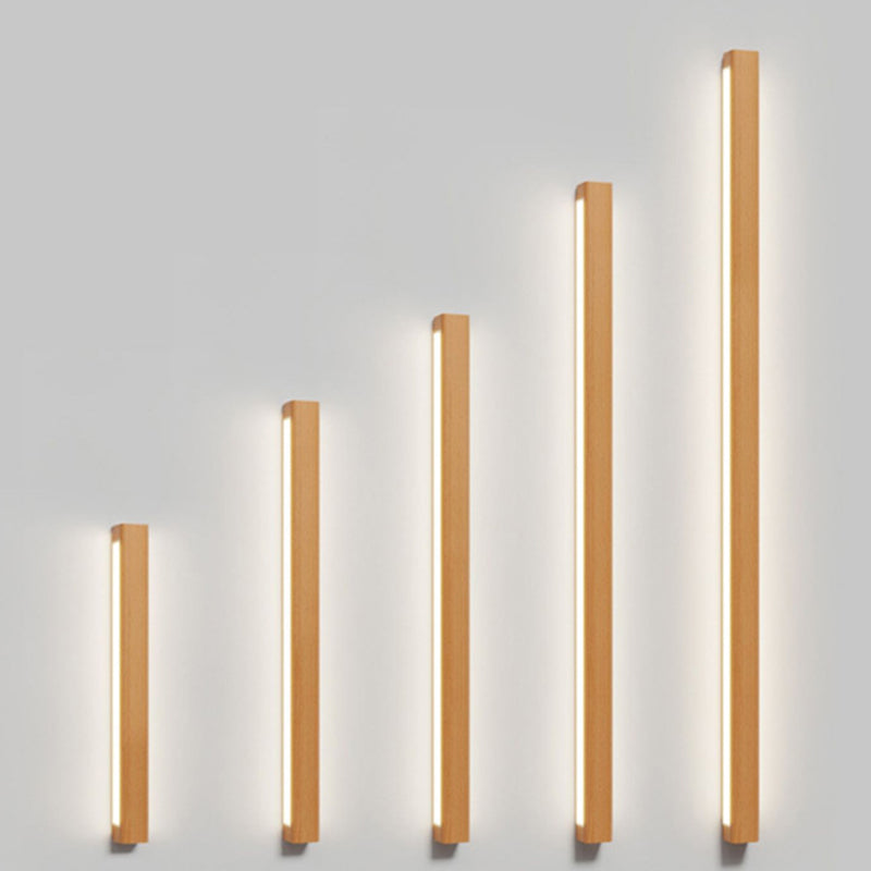 Minimalist Wooden LED Vanity Light Bar - Slim Profile Hardwired Bathroom Mirror Lighting for Modern Spaces