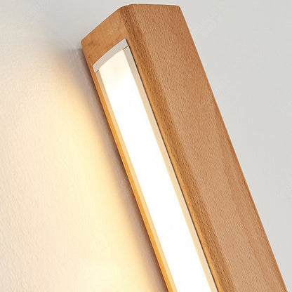 Minimalist Wooden LED Vanity Light Bar - Slim Profile Hardwired Bathroom Mirror Lighting for Modern Spaces