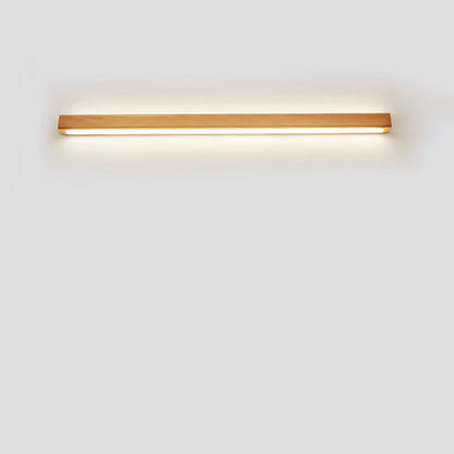 Minimalist Wooden LED Vanity Light Bar - Slim Profile Hardwired Bathroom Mirror Lighting for Modern Spaces