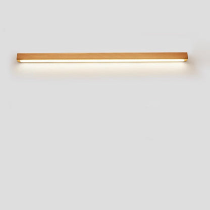 Minimalist Wooden LED Vanity Light Bar - Slim Profile Hardwired Bathroom Mirror Lighting for Modern Spaces