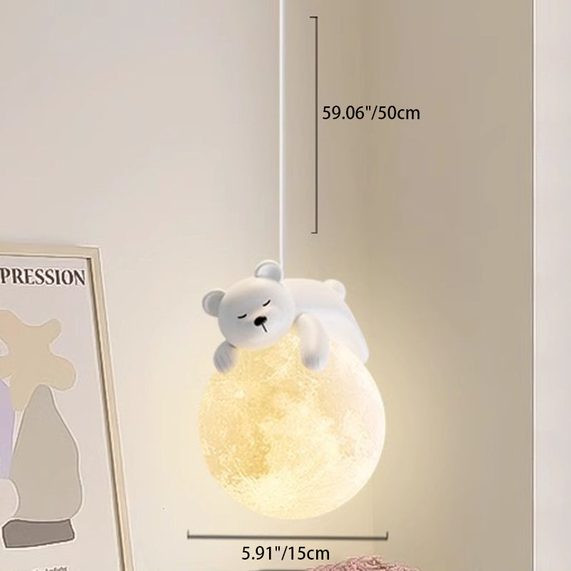White Pendant Light with Animal Shapes for Kids Room, Adjustable G9 Socket Ceiling Lamp for Nursery Bedroom
