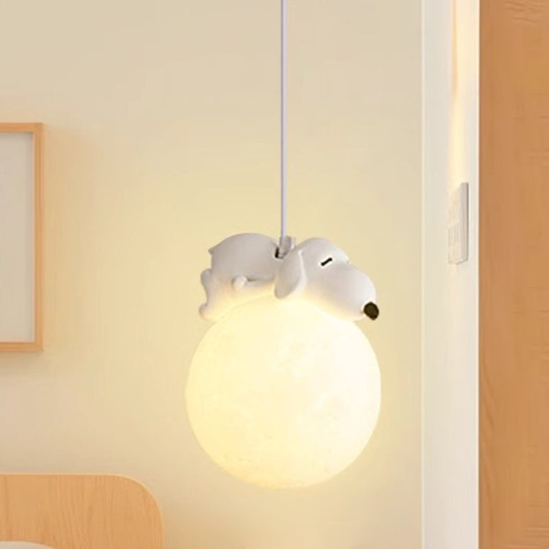 White Pendant Light with Animal Shapes for Kids Room, Adjustable G9 Socket Ceiling Lamp for Nursery Bedroom