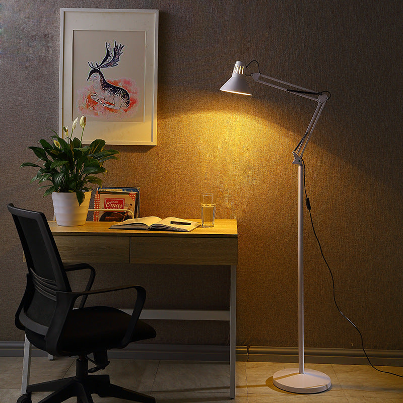 Adjustable Iron Standing Lamp 43 in Tall Black White Red Yellow E26 Base for Bedroom Living Room Office Reading Light Modern Minimalist Nord