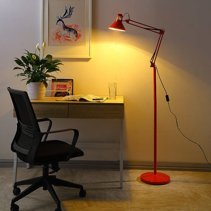 Adjustable Iron Standing Lamp 43 in Tall Black White Red Yellow E26 Base for Bedroom Living Room Office Reading Light Modern Minimalist Nord