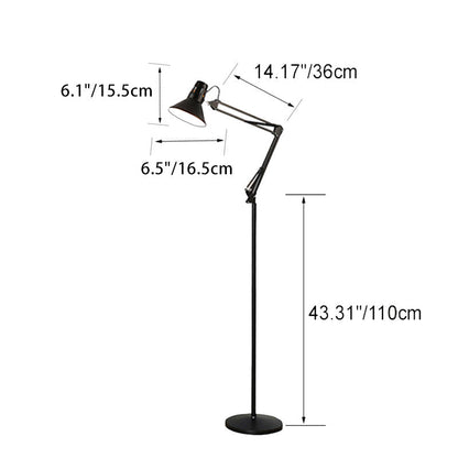 Adjustable Iron Standing Lamp 43 in Tall Black White Red Yellow E26 Base for Bedroom Living Room Office Reading Light Modern Minimalist Nord