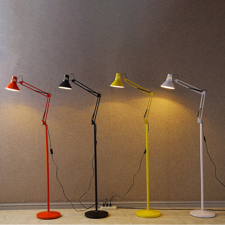 Adjustable Iron Standing Lamp 43 in Tall Black White Red Yellow E26 Base for Bedroom Living Room Office Reading Light Modern Minimalist Nord