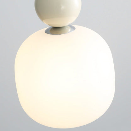 Glass Pendant Light G9 Socket Scandinavian Design Adjustable Cord Resin Frame Modern Ceiling Fixture for Dining Room Bedroom Kitchen