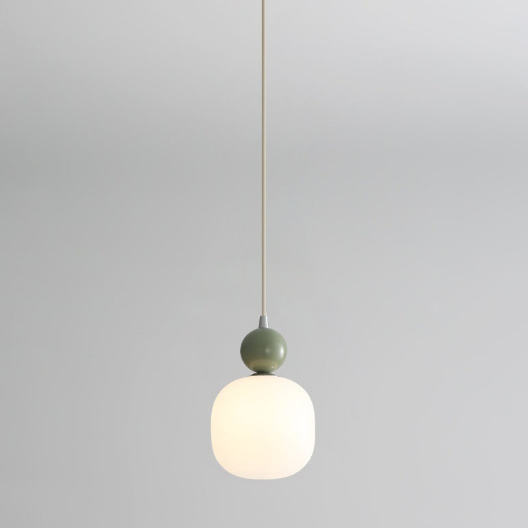 Glass Pendant Light G9 Socket Scandinavian Design Adjustable Cord Resin Frame Modern Ceiling Fixture for Dining Room Bedroom Kitchen