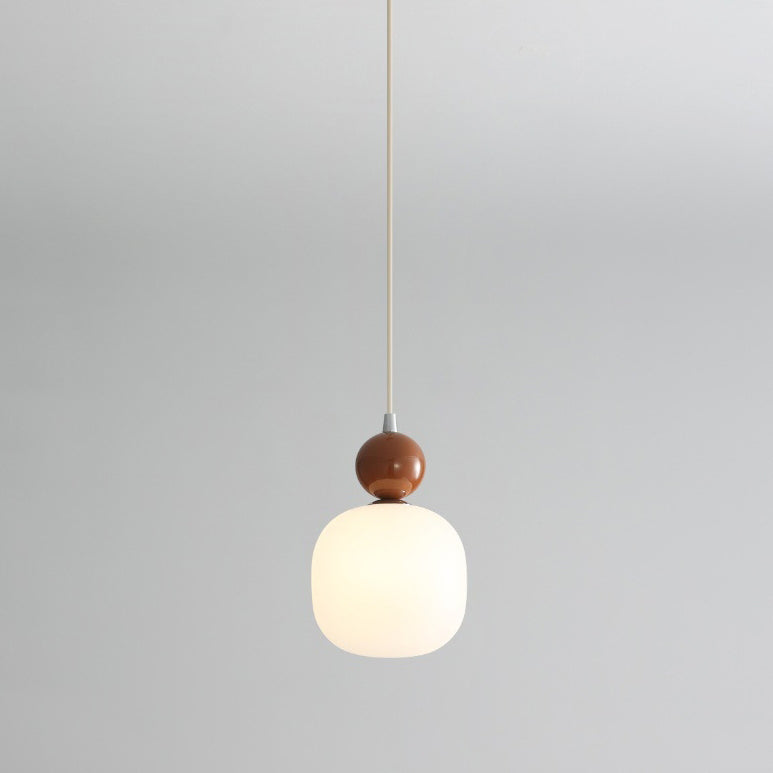 Glass Pendant Light G9 Socket Scandinavian Design Adjustable Cord Resin Frame Modern Ceiling Fixture for Dining Room Bedroom Kitchen