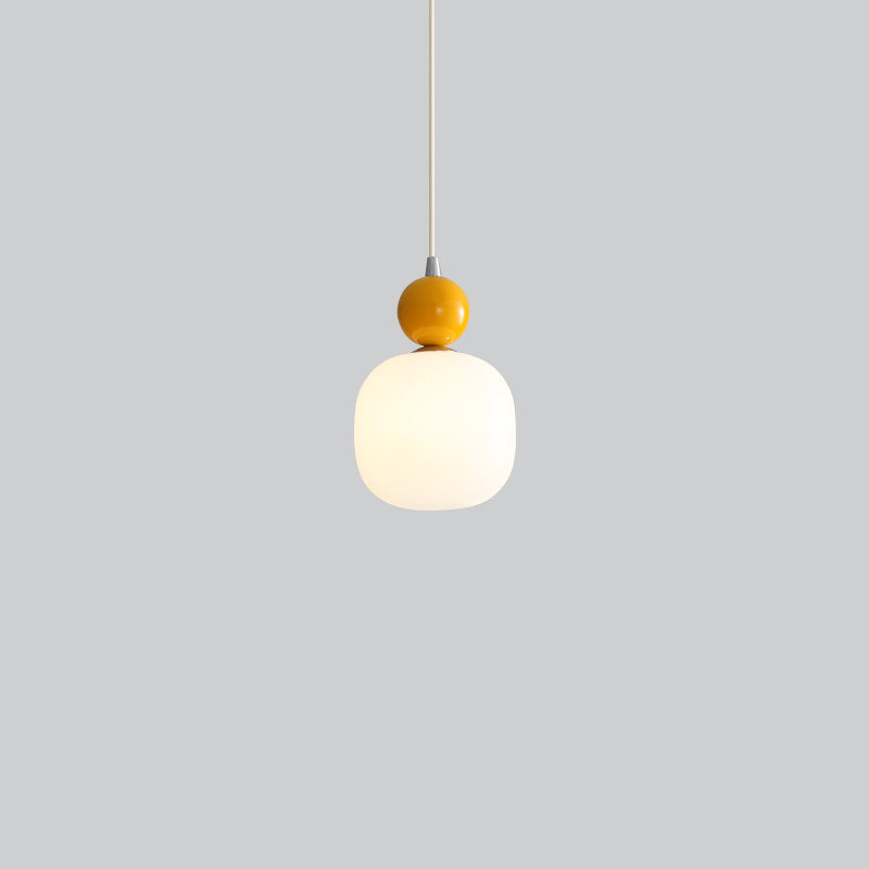 Glass Pendant Light G9 Socket Scandinavian Design Adjustable Cord Resin Frame Modern Ceiling Fixture for Dining Room Bedroom Kitchen