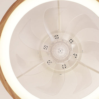 Wood Ceiling Fan with Light 20 Inch LED Fixture for Bedroom Living Room Quiet Modern Japanese Style Home Ventilation Lighting