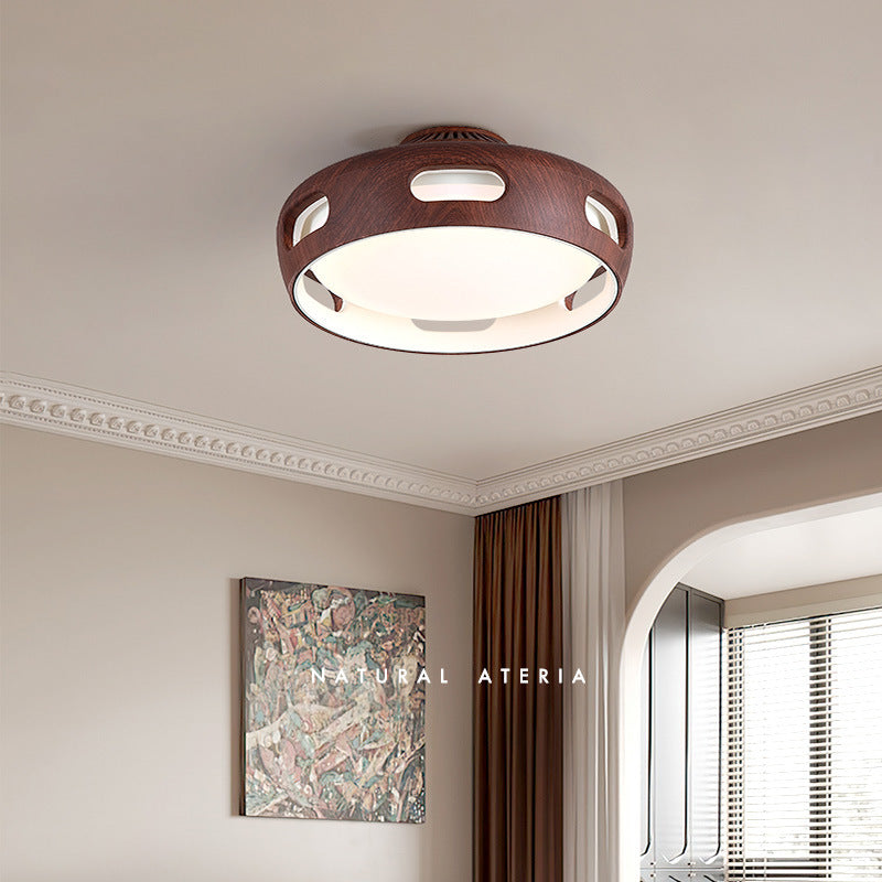 Dimmable LED Flush Mount Fan Light with Remote Control 15 Inch White Acrylic Fixture for Bedroom Living Room Hallway Quiet Air Circulation L