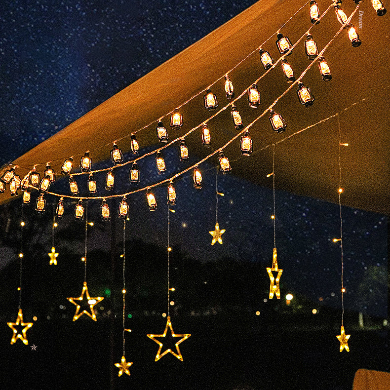 Vintage Festoon String Lights for Outdoor Patio Garden Party Decor, Solar Battery USB Powered LED Strand with 10-100 Warm White Bulbs