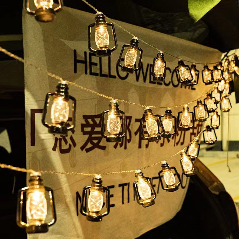 Vintage Festoon String Lights for Outdoor Patio Garden Party Decor, Solar Battery USB Powered LED Strand with 10-100 Warm White Bulbs
