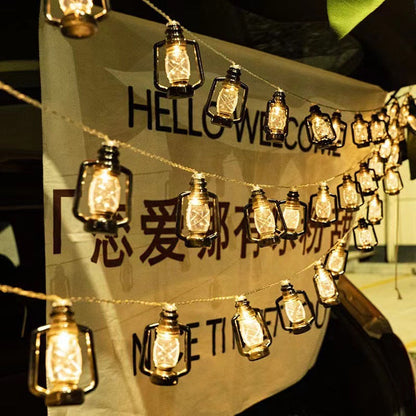 Vintage Festoon String Lights for Outdoor Patio Garden Party Decor, Solar Battery USB Powered LED Strand with 10-100 Warm White Bulbs