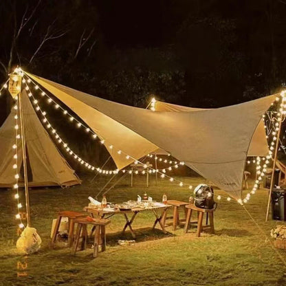 Vintage Festoon String Lights for Outdoor Patio Garden Party Decor, Solar Battery USB Powered LED Strand with 10-100 Warm White Bulbs