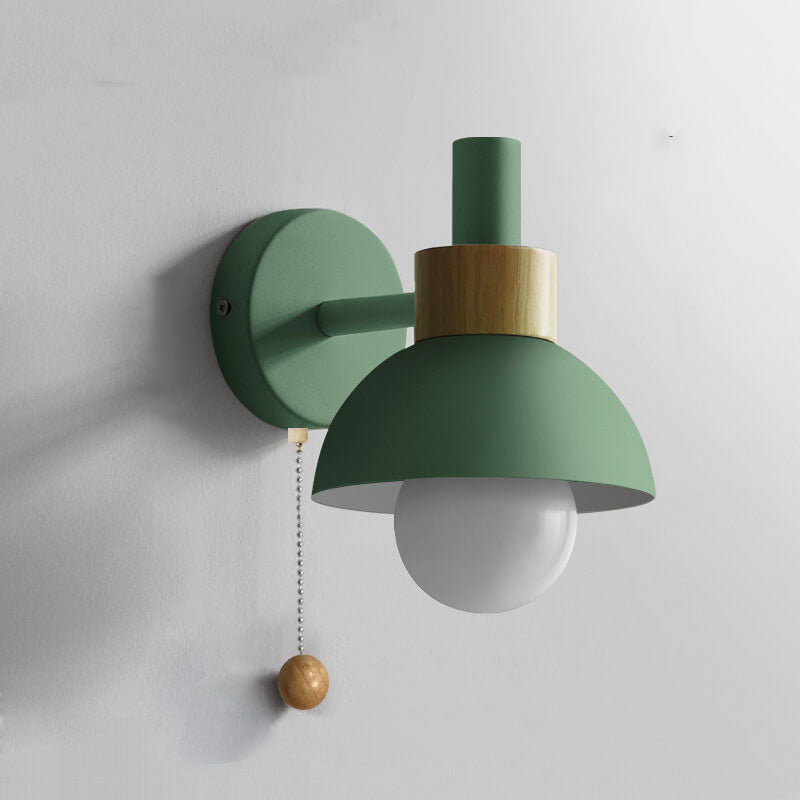 Single-Light Globe Wall Sconce Hardwired Fixture E26 Base Modern Iron & Glass Shade for Bedroom Living Room Hallway Entryway Dining Room