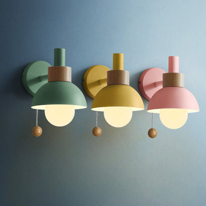 Single-Light Globe Wall Sconce Hardwired Fixture E26 Base Modern Iron & Glass Shade for Bedroom Living Room Hallway Entryway Dining Room