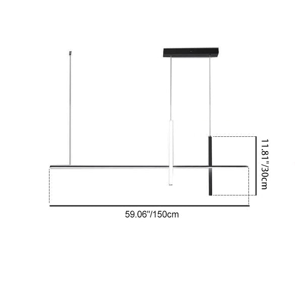 Sleek Rectangular LED Pendant Light with Integrated Lighting for Dining Room & Kitchen